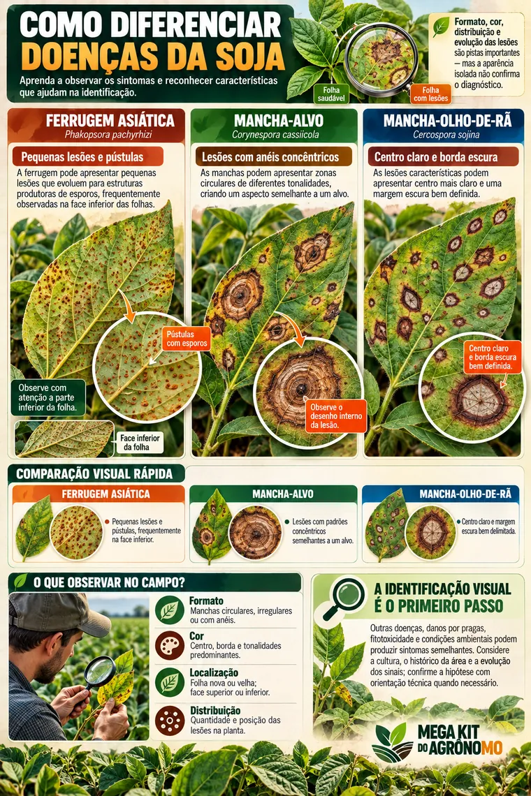 Como diferenciar doenças da soja
